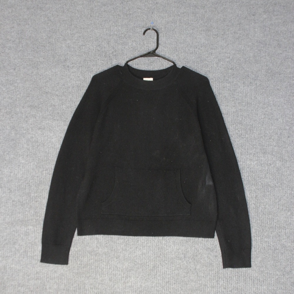 Baldwin Sweater Women S Black Merino‎ Wool Cashmere Blend Elle Pocket Pullover